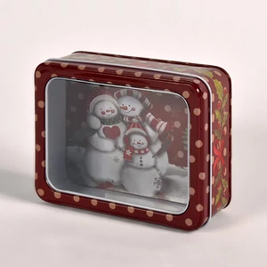 Hóember család - fém karácsonyi doboz