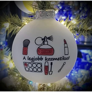 Kozmetikus - üveg karácsonyfadísz