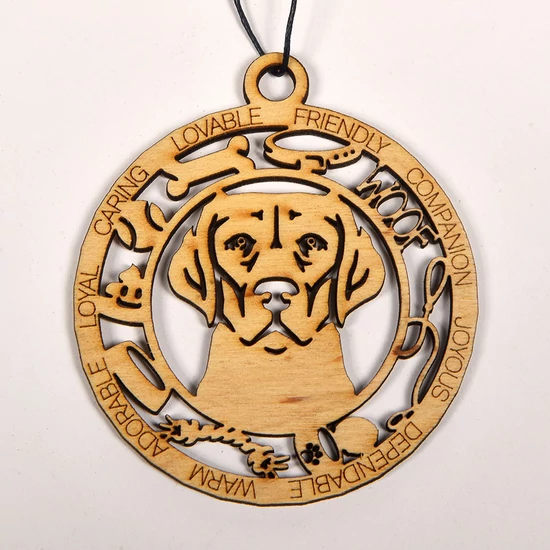 Kutyás fenyőfadísz fából - Labrador retriever