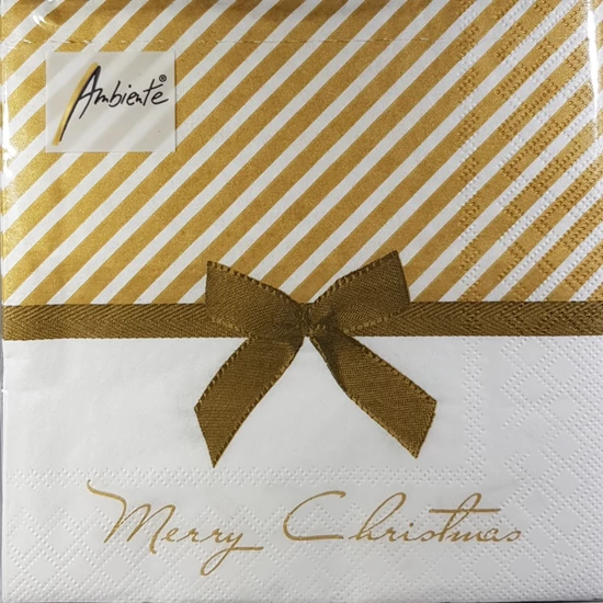 Christmas Bow Gold - papírszalvéta