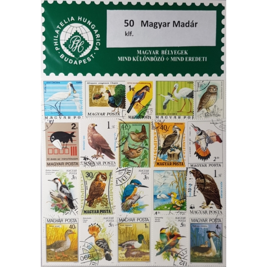 50 Magyar madár bélyeg